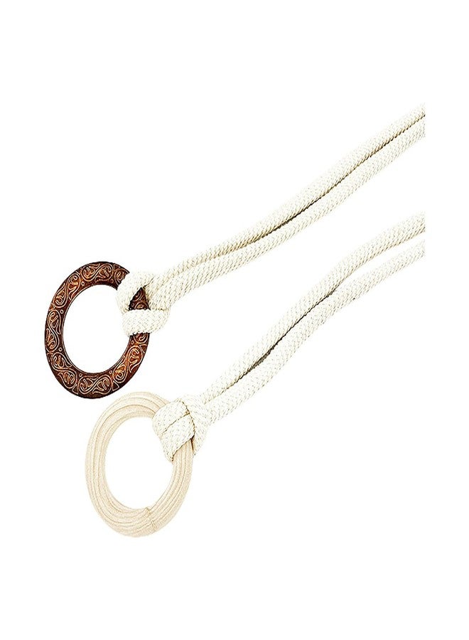 SUSOYAOCHEN 2 Pack Curtain Tiebacks Hand-Woven Decorative Curtain Holdbacks Rope with Outdoor Farmhouse Tie Backs for Curtains Home Office Hotel Decorative (Brown) - Image 4